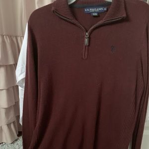 Burgundy polo pullover